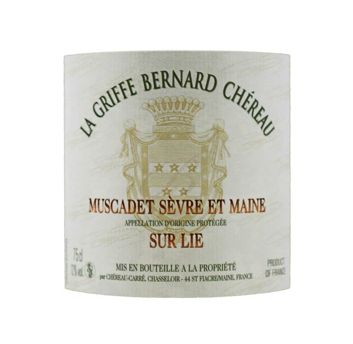 Muscadet de Sèvre et Maine, Sur Lie, La Griffe, Bernard Chereau (Loire), 2022 - Boursot Wines