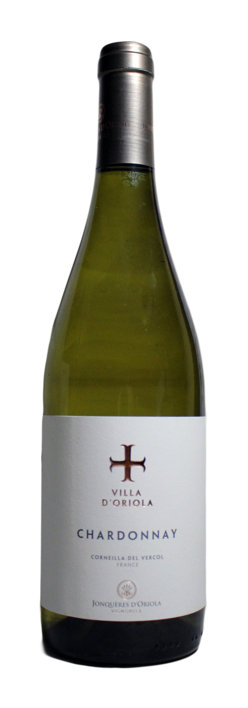 Bottle of Villa d’Oriola Chardonnay 2024 – light, fresh white wine from Languedoc, France - Boursot Wines
