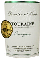 Bottle of Domaine de Marcé Sauvignon de Touraine 2024 white wine from the Loire Valley, France – crisp, dry, and fruity - Boursot Wines